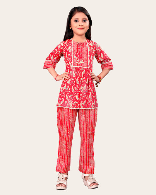 Girls Casual Kurta and Trouser Set