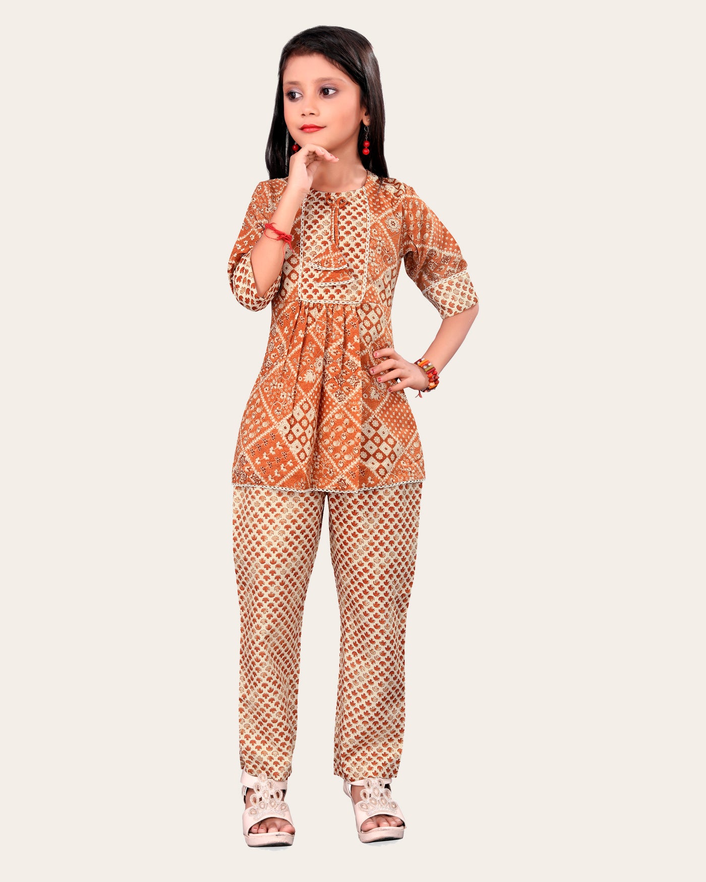 Girls Casual Kurta and Trouser Set