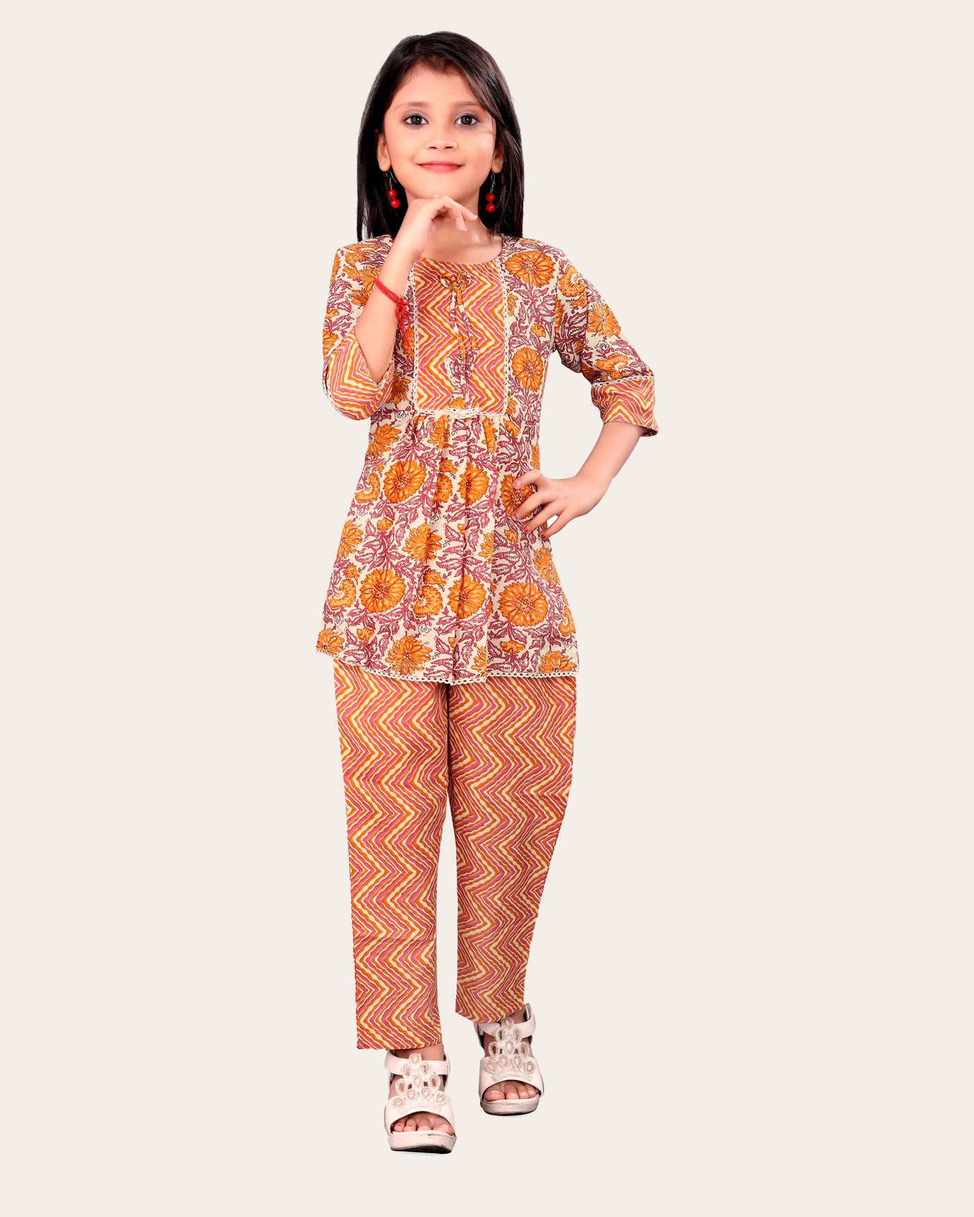 Girls Casual Kurta and Trouser Set