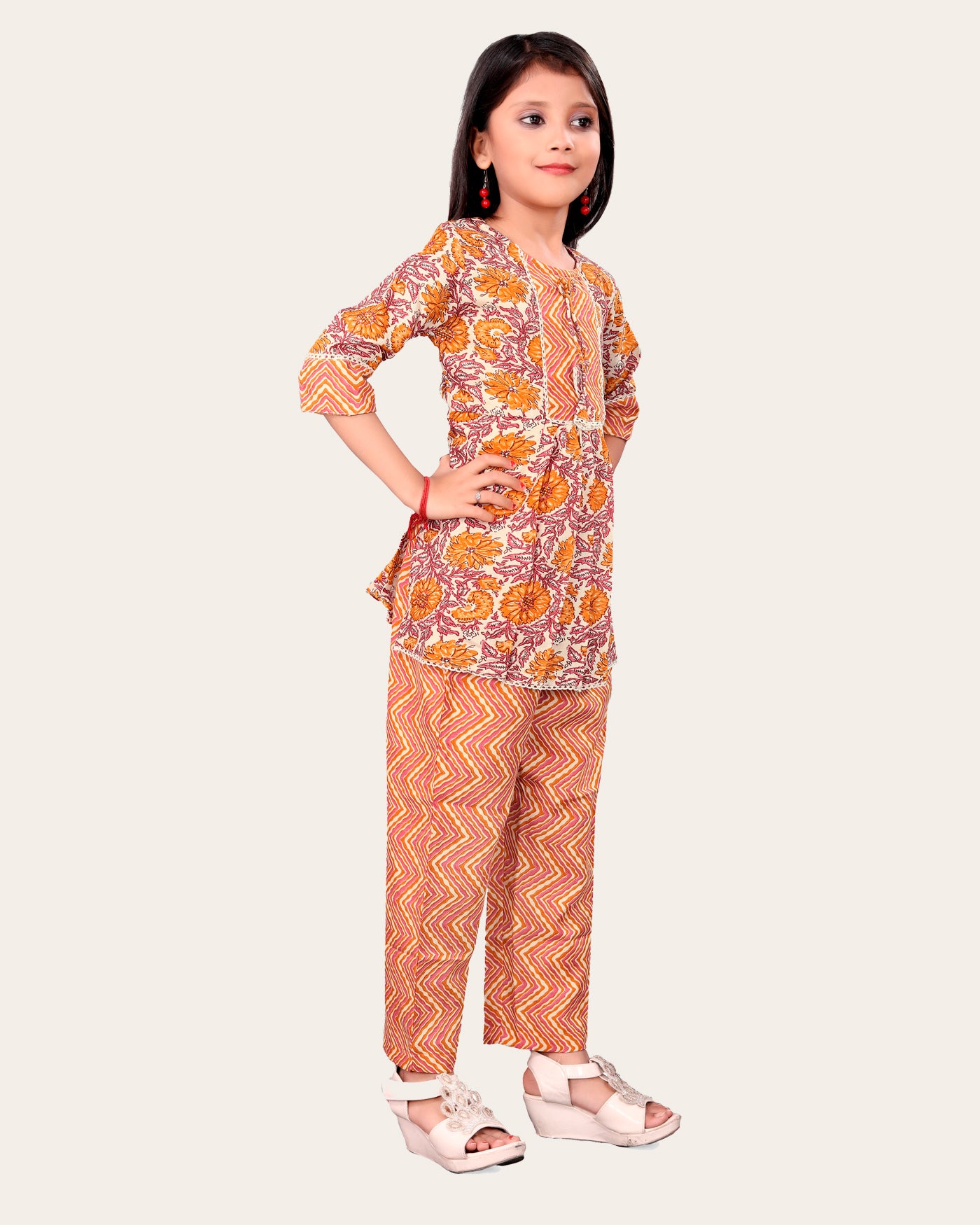 Girls Casual Kurta and Trouser Set