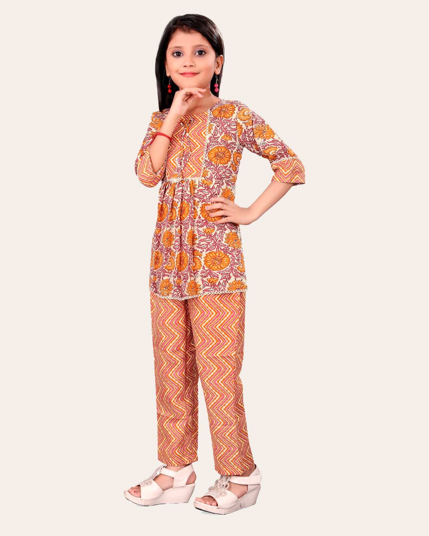 Girls Casual Kurta and Trouser Set