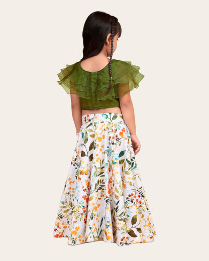 Girls Reyon cotton Stylish Digital Printed Stiched Lehenga choli (Ethnic Wear) For Kids Girls