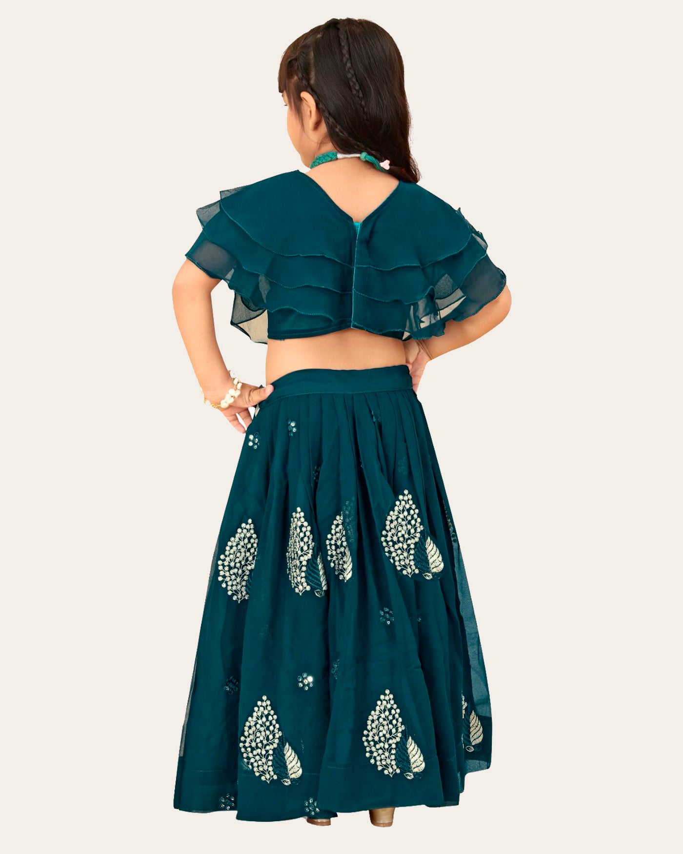 Girl's Georgette Embroidered Readymade Lehenga Choli