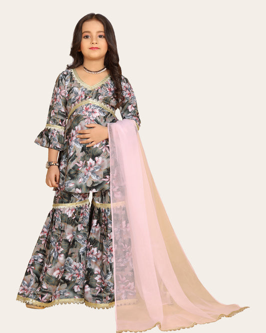 Girls Gharara Suite Set with Dupatta