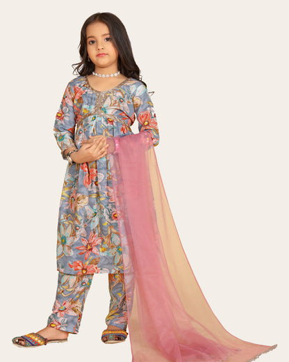 Girls Top Sharara Set Elegant Top with Sharara for Kids Girls