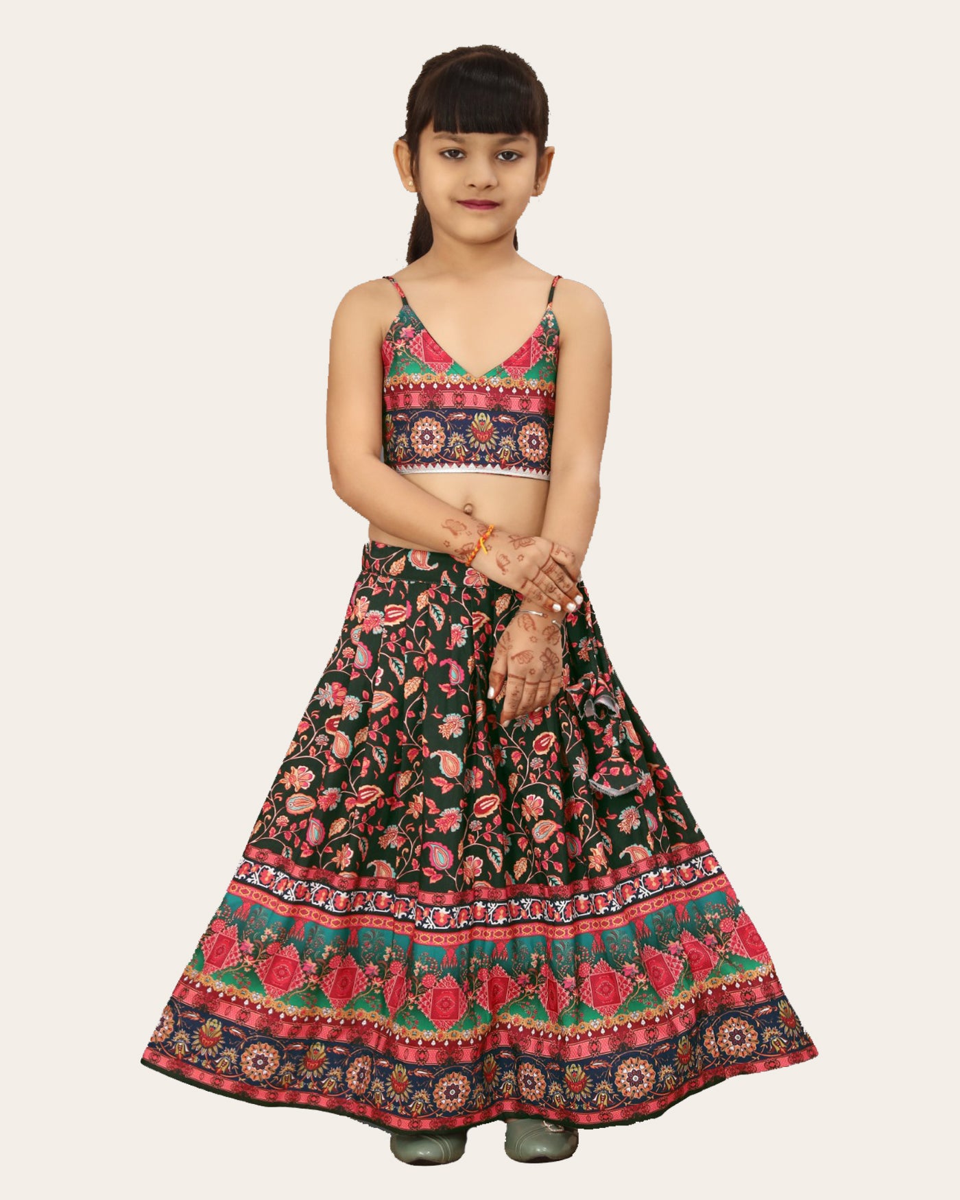 Girl's Designer Blouse Top and Latest Printed New Lehenga Set For Ethnic- Party Set