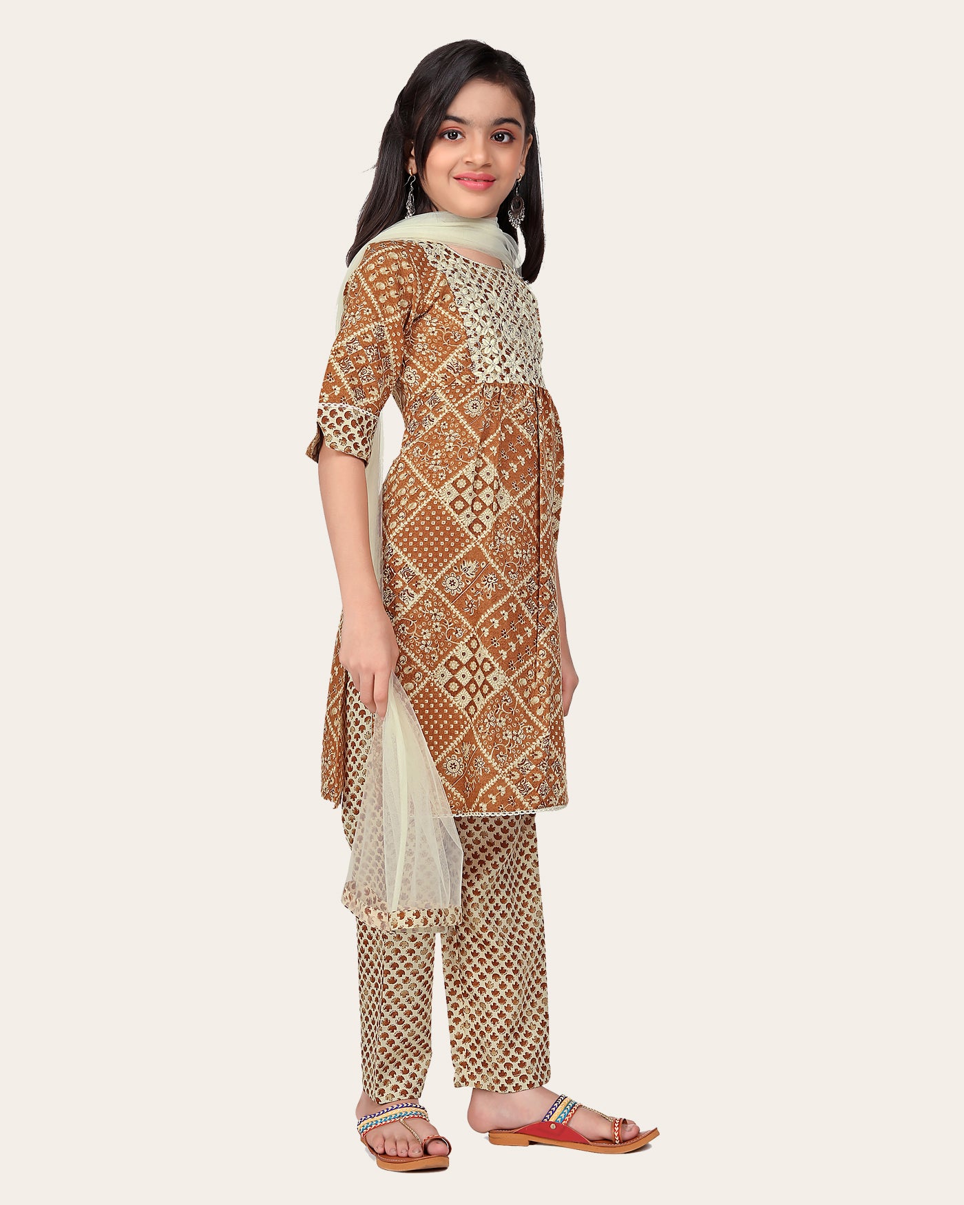 Girls Festive & Party Kurta, Pyjama & Dupatta Set