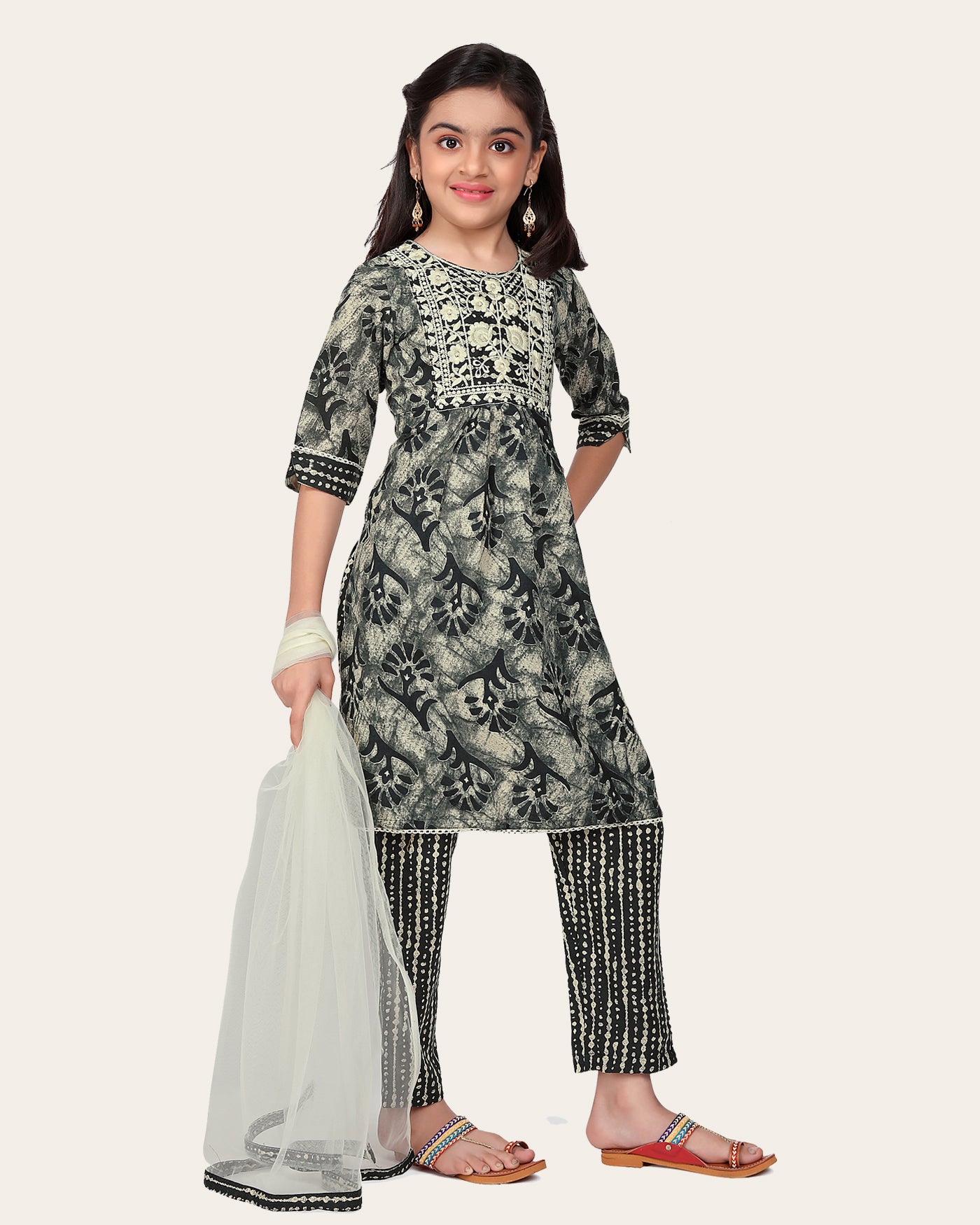 Girls Festive & Party Kurta, Pyjama & Dupatta Set