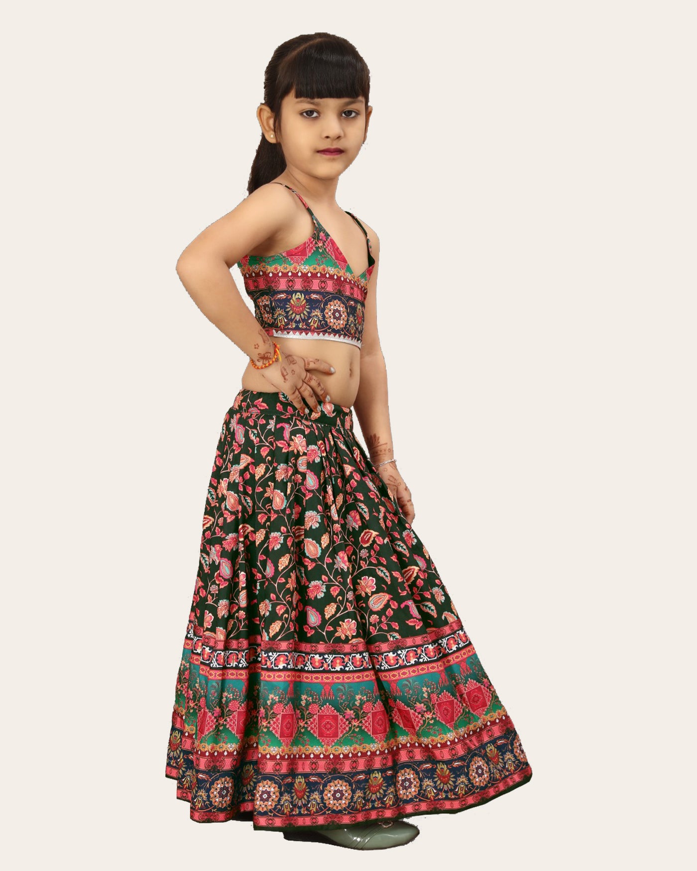 Girl's Designer Blouse Top and Latest Printed New Lehenga Set For Ethnic- Party Set