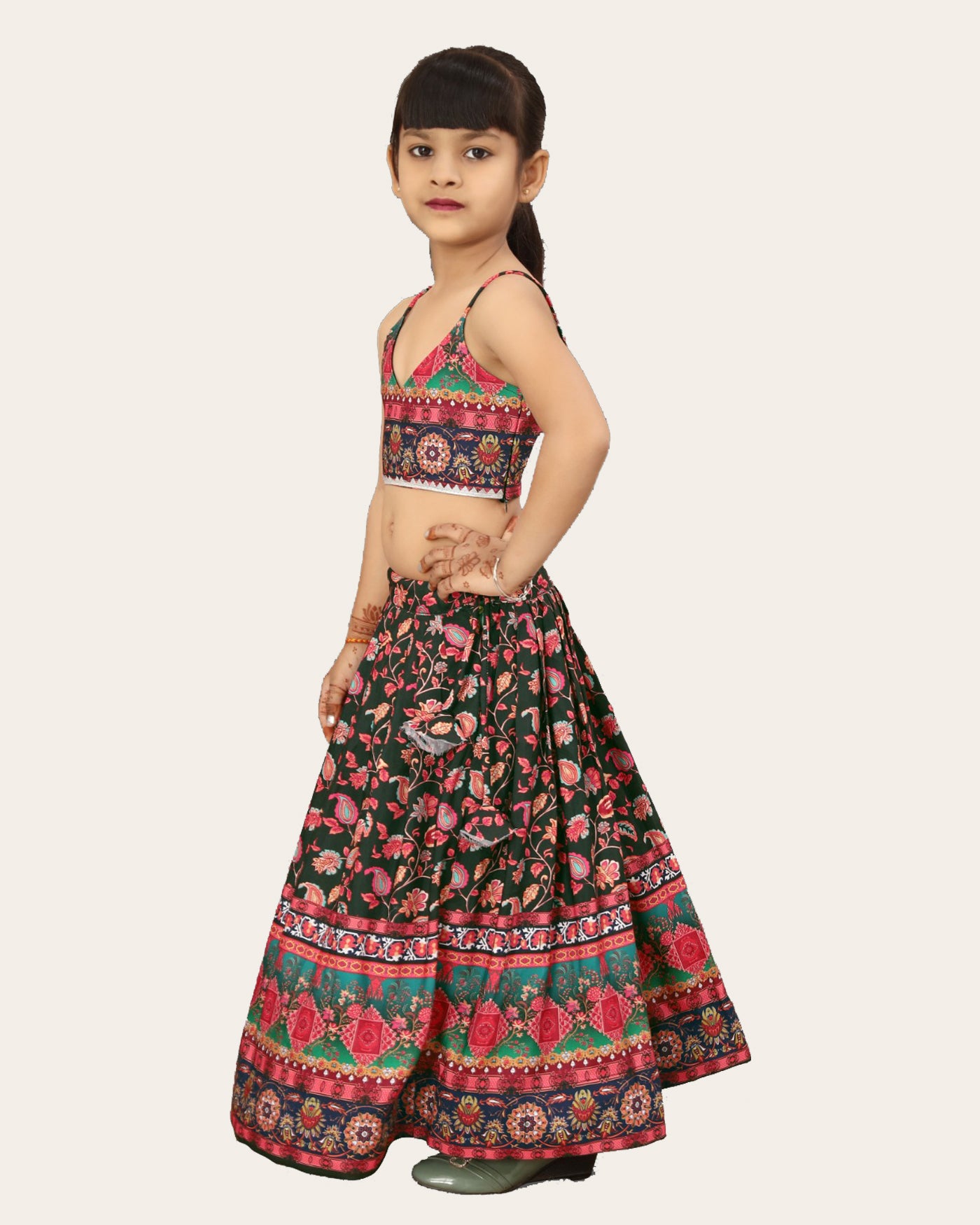 Girl's Designer Blouse Top and Latest Printed New Lehenga Set For Ethnic- Party Set