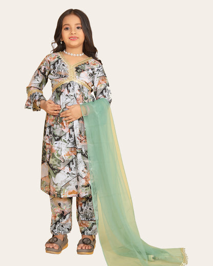 Girls Top Sharara Set  Elegant Top with Sharara for Kids Girls