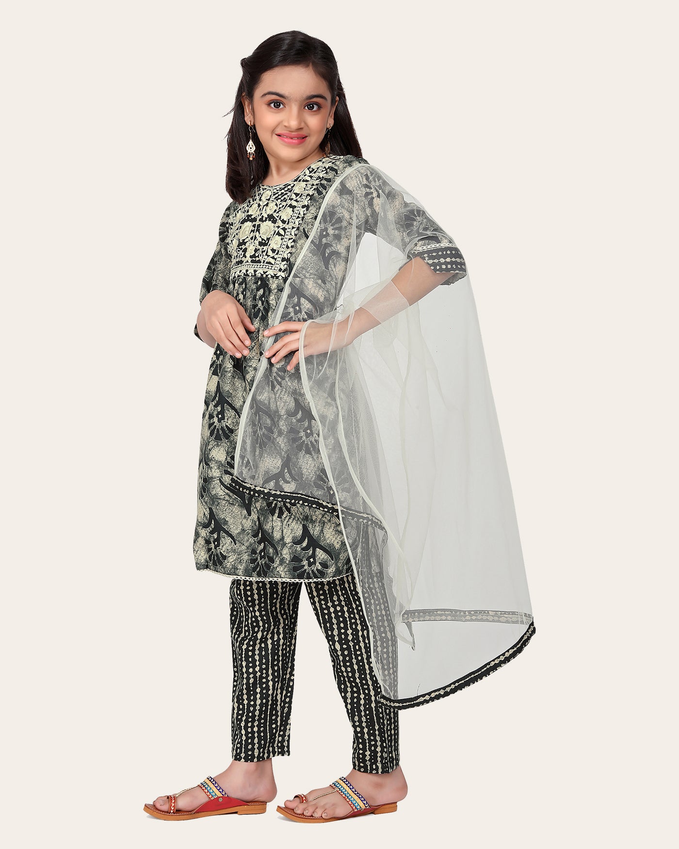 Girls Festive & Party Kurta, Pyjama & Dupatta Set