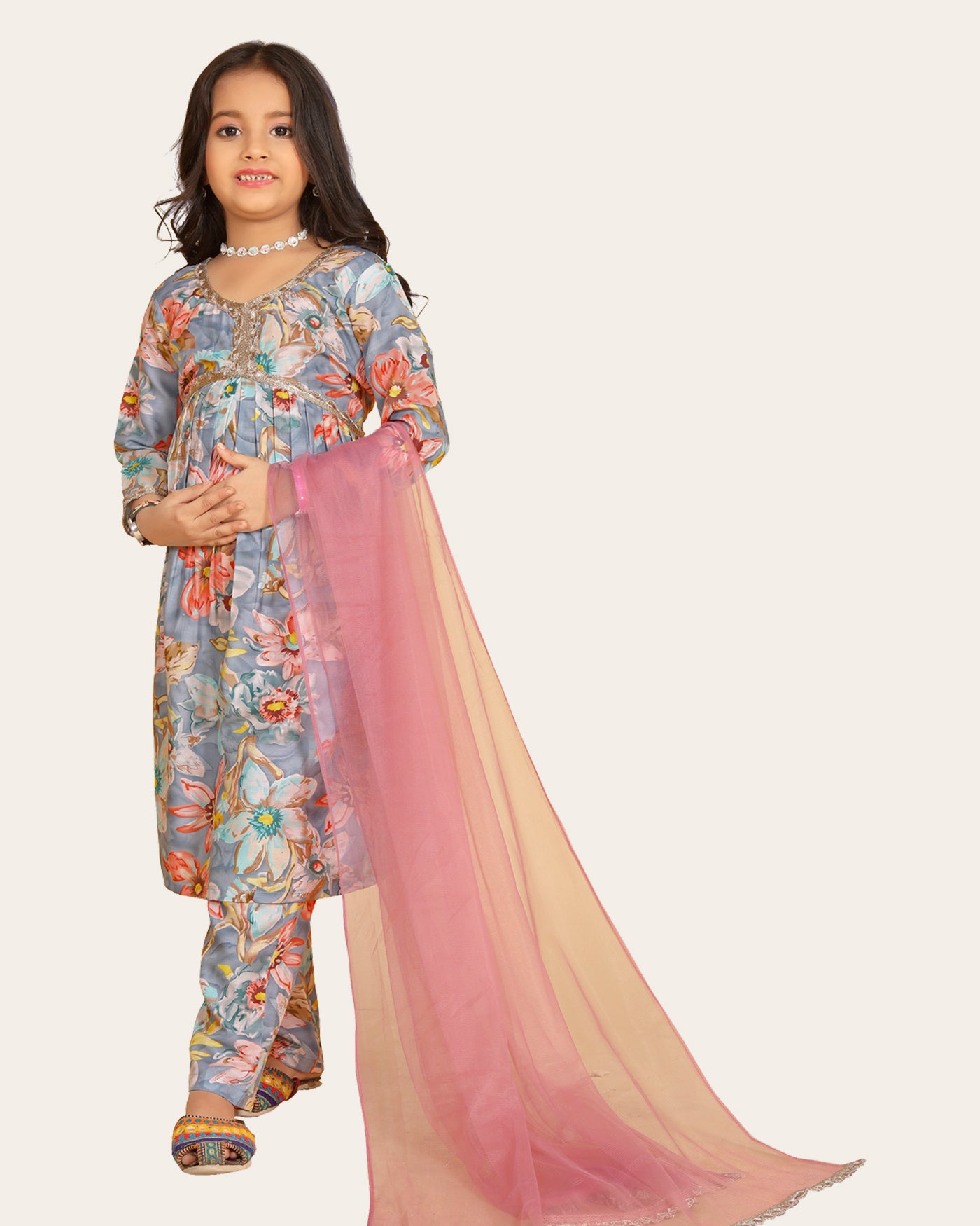 Girls Top Sharara Set Elegant Top with Sharara for Kids Girls