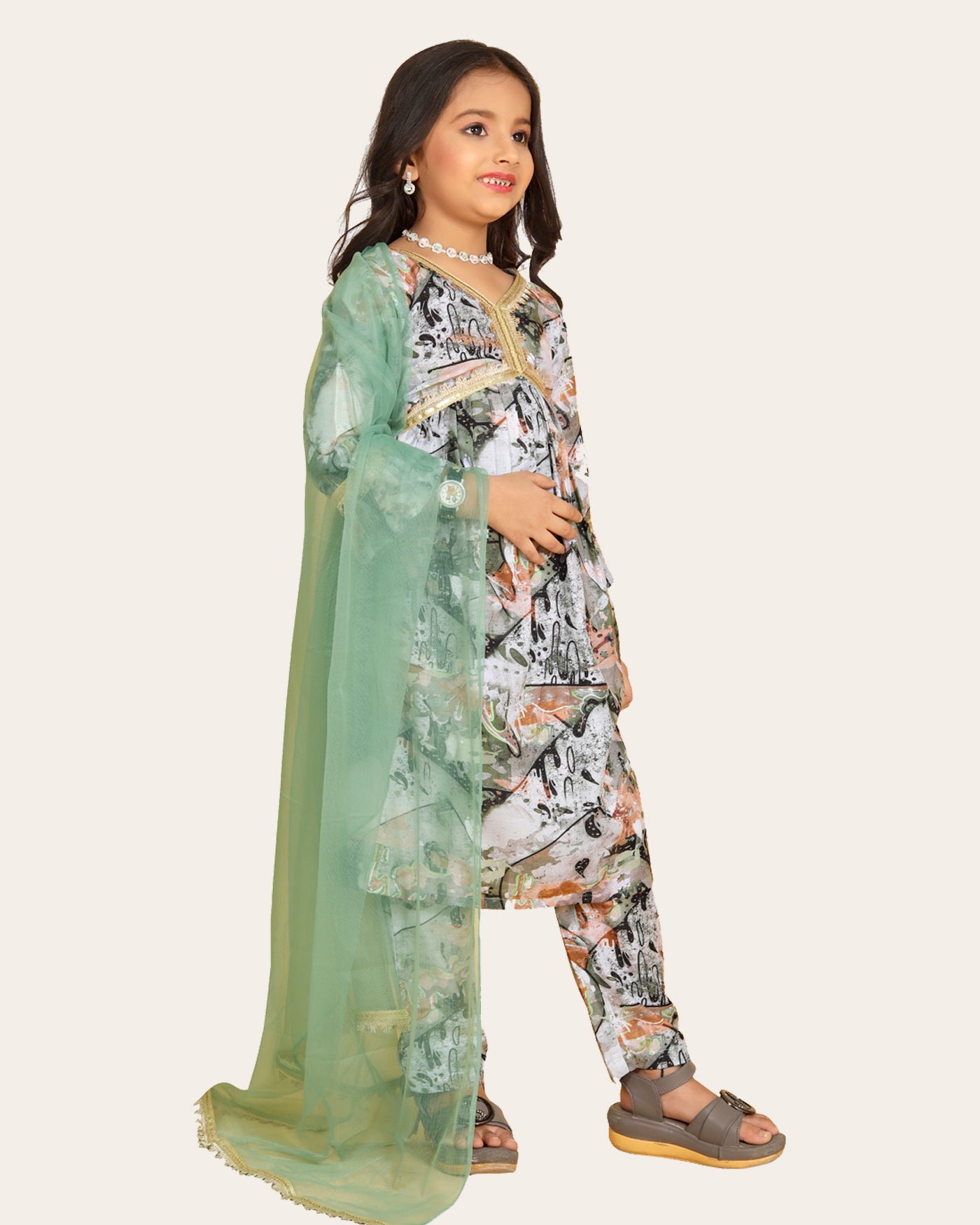 Girls Top Sharara Set  Elegant Top with Sharara for Kids Girls