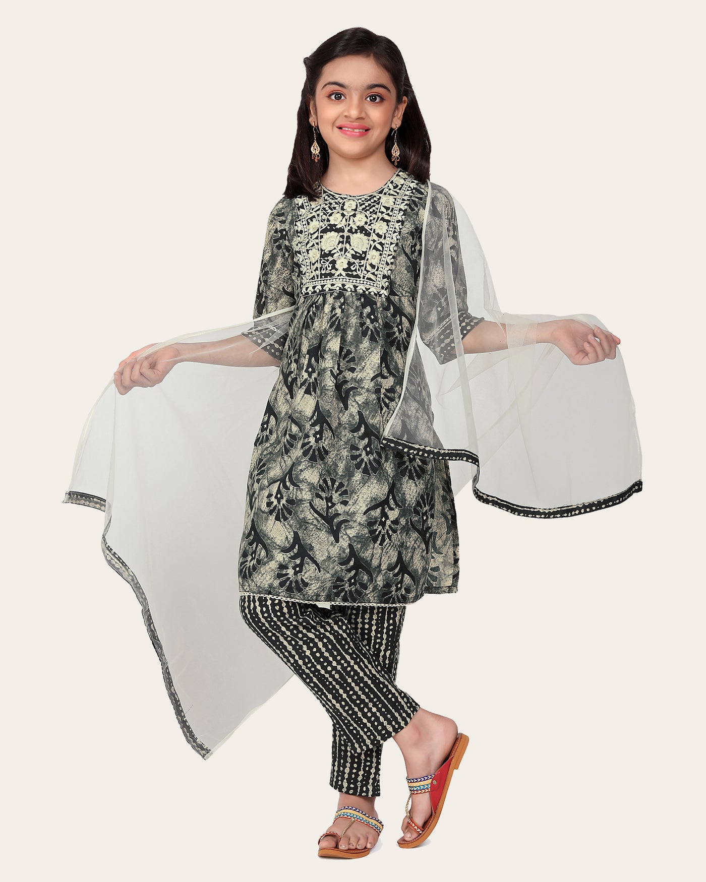 Girls Festive & Party Kurta, Pyjama & Dupatta Set