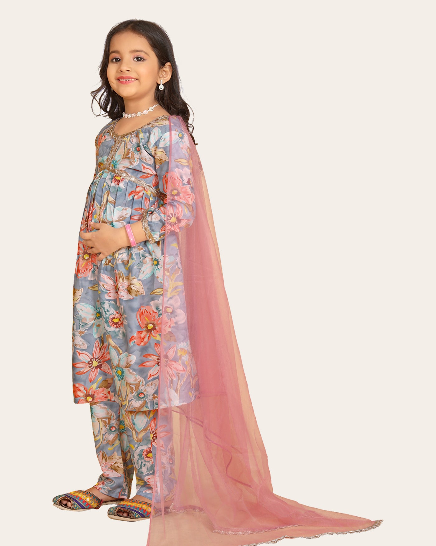 Girls Top Sharara Set Elegant Top with Sharara for Kids Girls