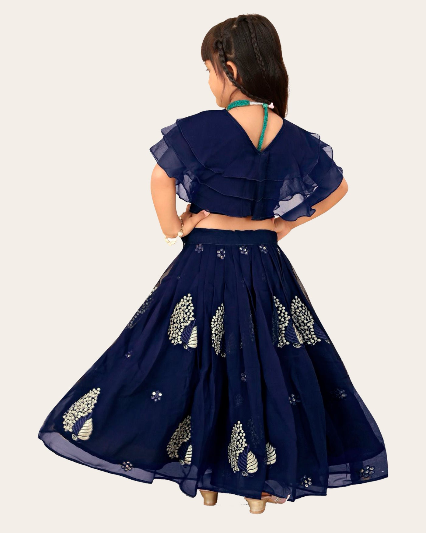 Girl's Georgette Embroidered Readymade Lehenga Choli