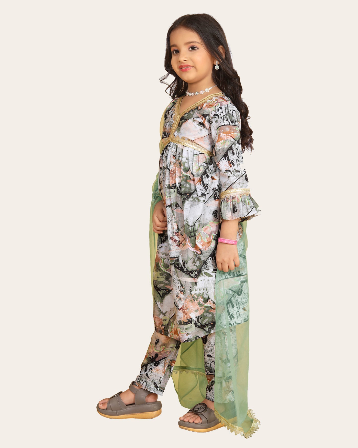 Girls Top Sharara Set  Elegant Top with Sharara for Kids Girls