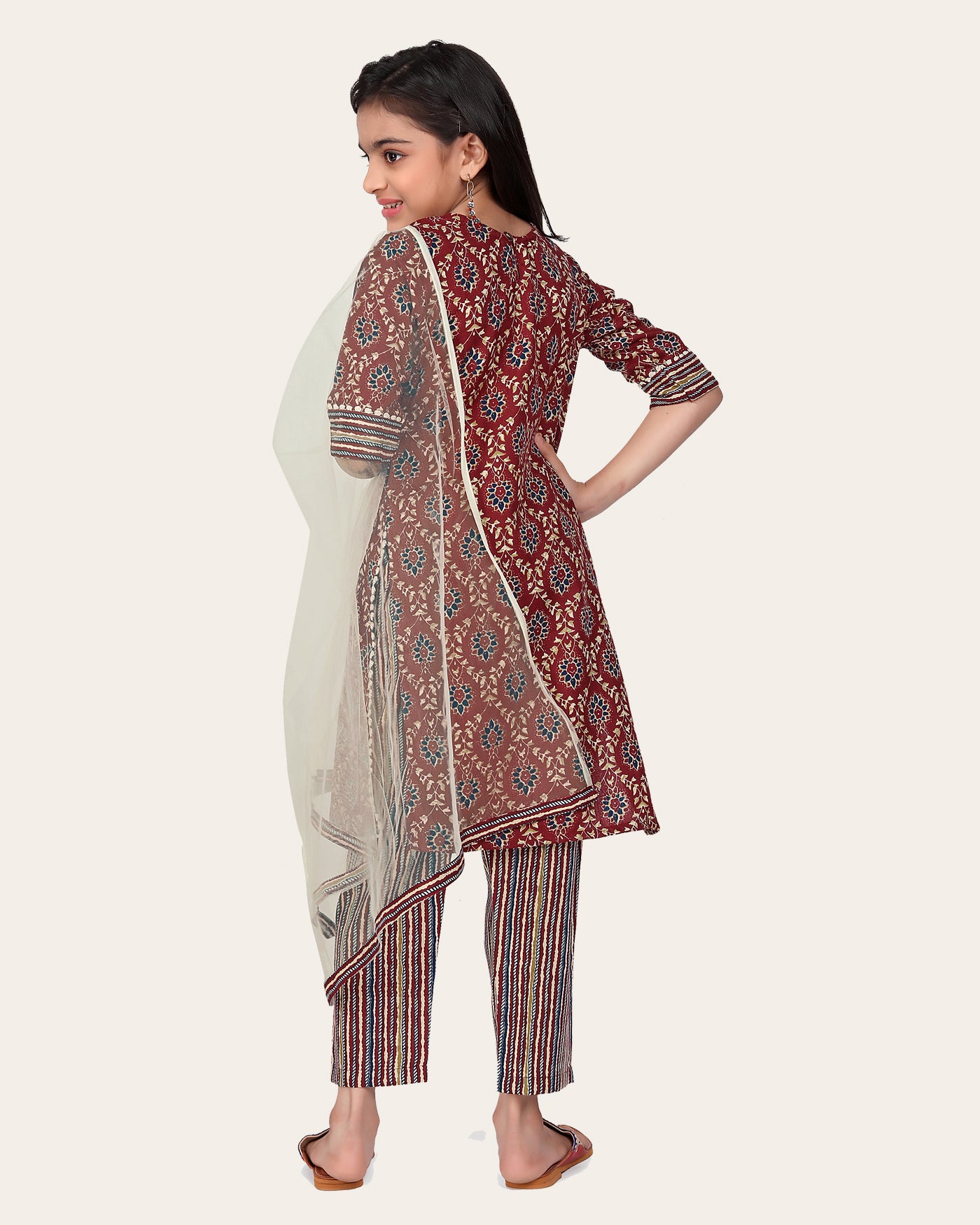 Girls Festive & Party Kurta, Pyjama & Dupatta Set