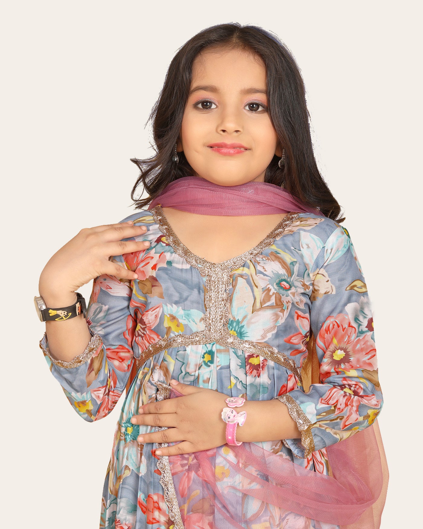 Girls Top Sharara Set Elegant Top with Sharara for Kids Girls