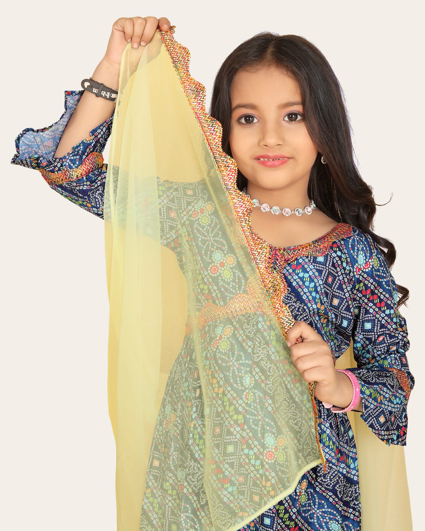 Maslin Printed Aliya cut Kurtas with Bottom dupatta set