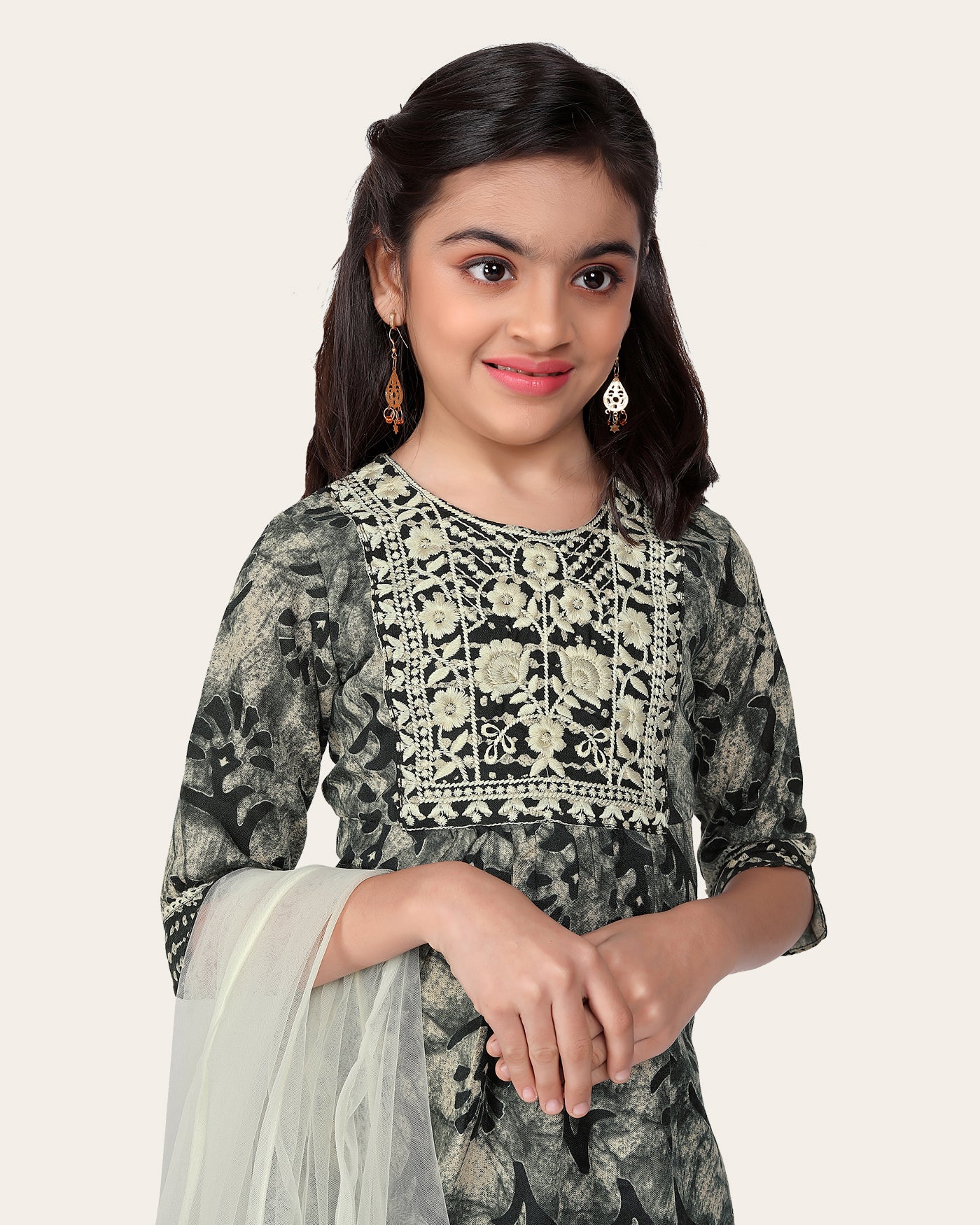 Girls Festive & Party Kurta, Pyjama & Dupatta Set