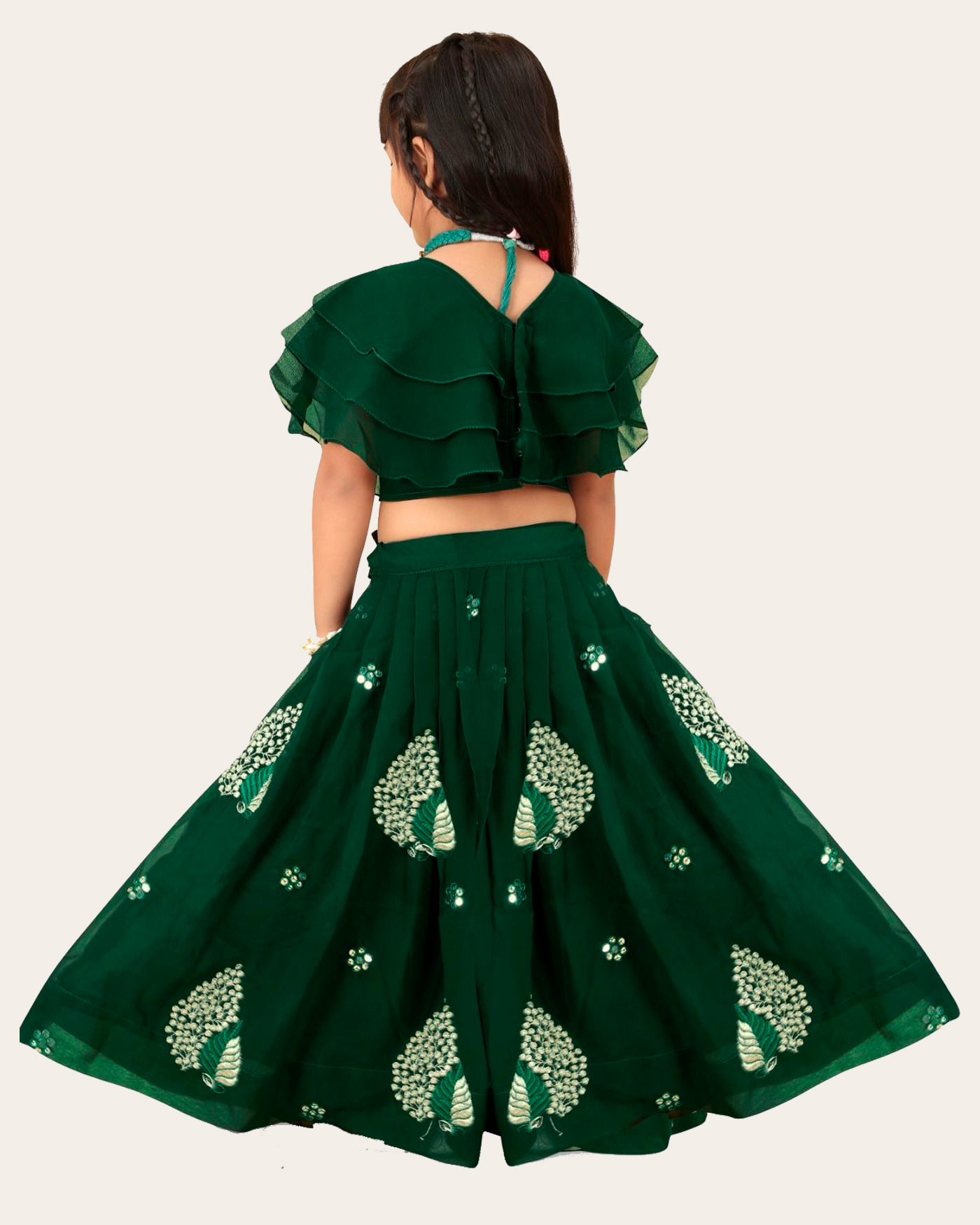 Girl's Georgette Embroidered Readymade Lehenga Choli