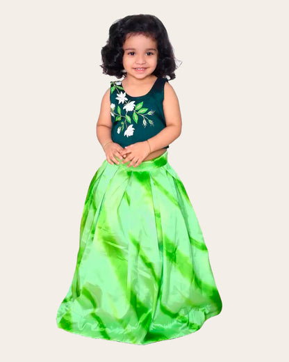 Havy Tafeta Silk material Beautifully Printed designed Kids Grils Lehenga choli