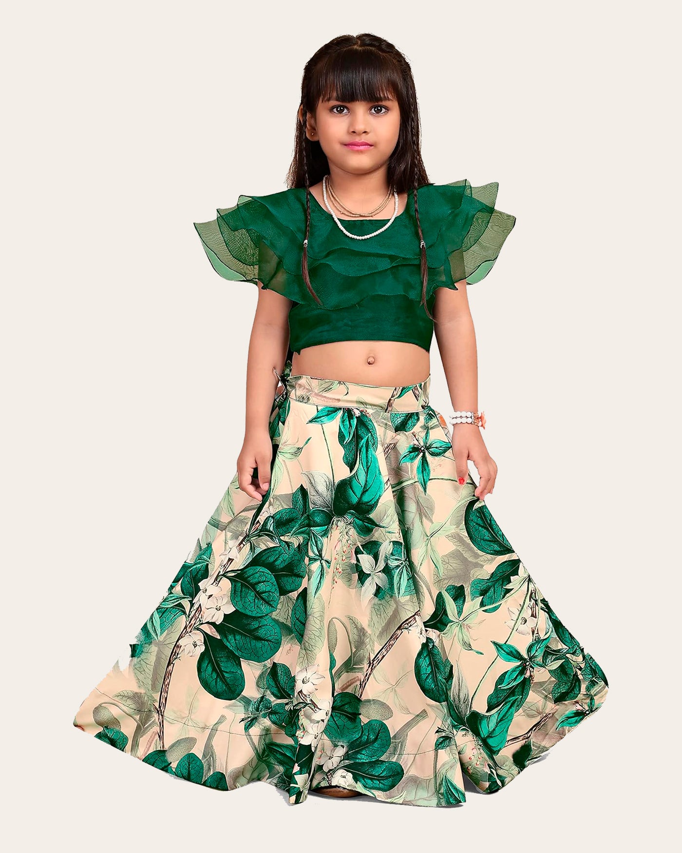 Girls Reyon cotton Stylish Digital Printed Stiched Lehenga choli (Ethnic Wear) For Kids Girls