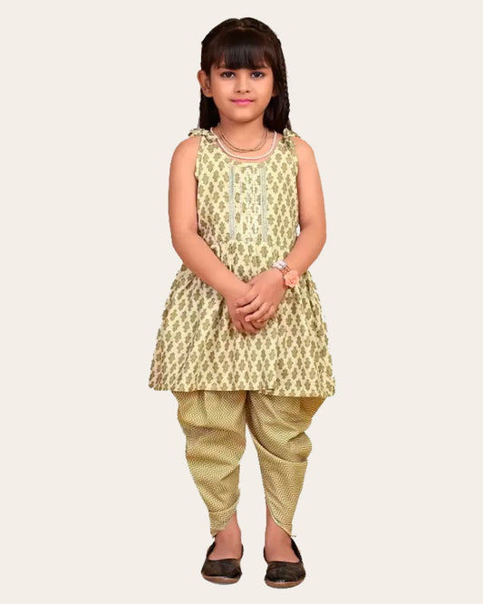 Girls Trendy Dhoti Kurta Set | Cotton Rayon Blend Dhoti Set
